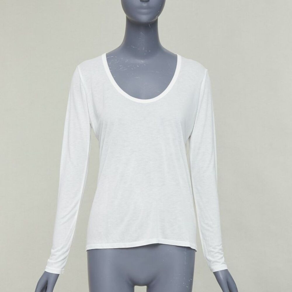 The Row Cream Viscose Silk Trim Tshirt